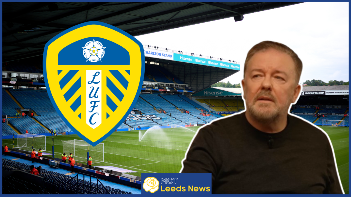 Ricky Gervais Leeds United badge
