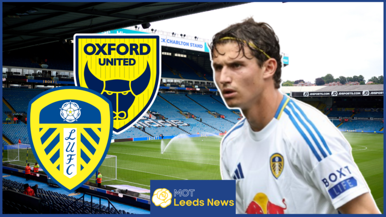 Brenden Aaronson, Leeds United badge, Oxford United badge