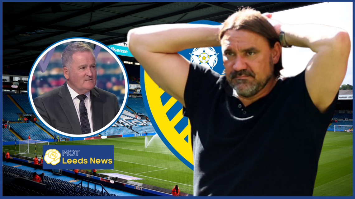 Daniel Farke, Richard Keys in inset, Leeds United badge