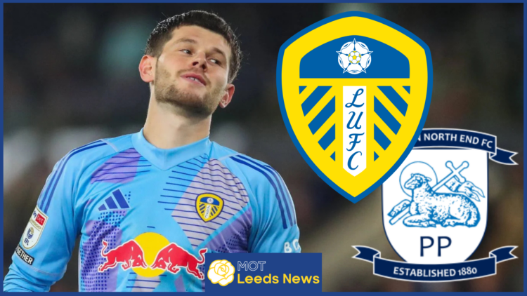 Illan Meslier, Leeds United badge, Preston North End badge
