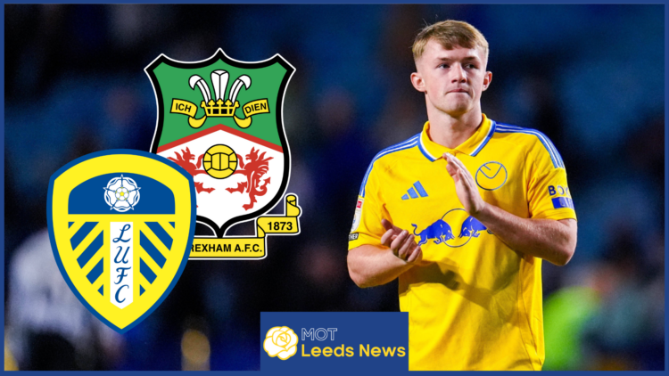 Joe Gelhardt, Leeds United badge, Wrexham badge