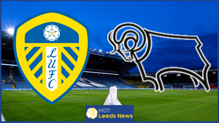 Leeds United badge, Derby County badge, Elland Road