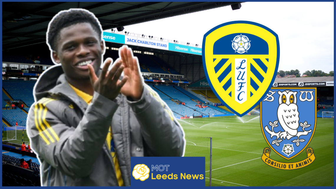 Largie Ramazani, Leeds United badge, Sheffield Wednesday badge