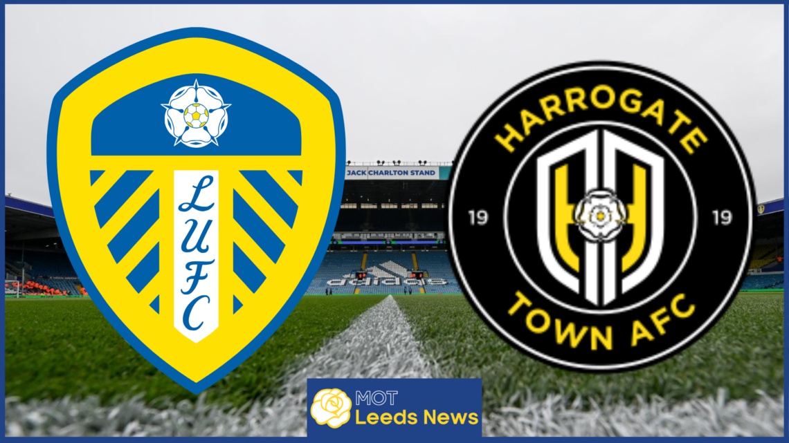 Leeds United badge, Harrogate Town badge
