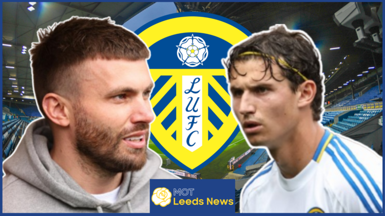 Stuart Dallas, Brenden Aaronson, Leeds United badge