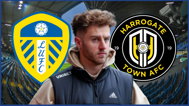 Joe Rodon Leeds United Harrogate Town badges