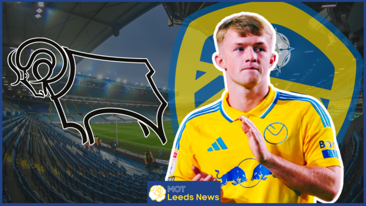 Leeds and Derby badges, Joe Gelhardt