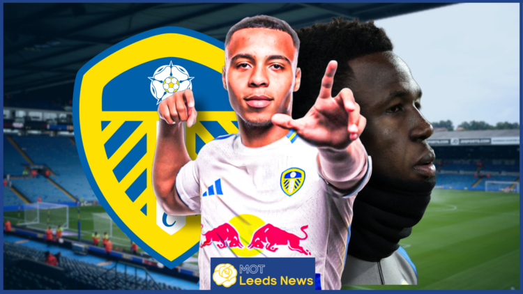 Cameron Archer, Wilfried Gnonto, Leeds United badge