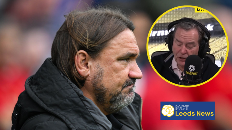 Picture of Leeds United manager Daniel Farke and Jeff Stelling.