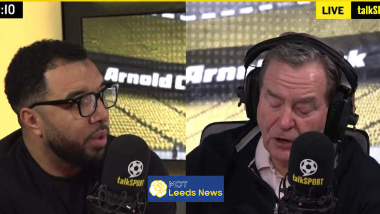 Picture of Jeff Stelling and Troy Deeney talking about Leeds United.