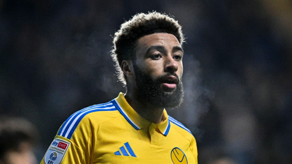 Jayden Bogle playing for Leeds