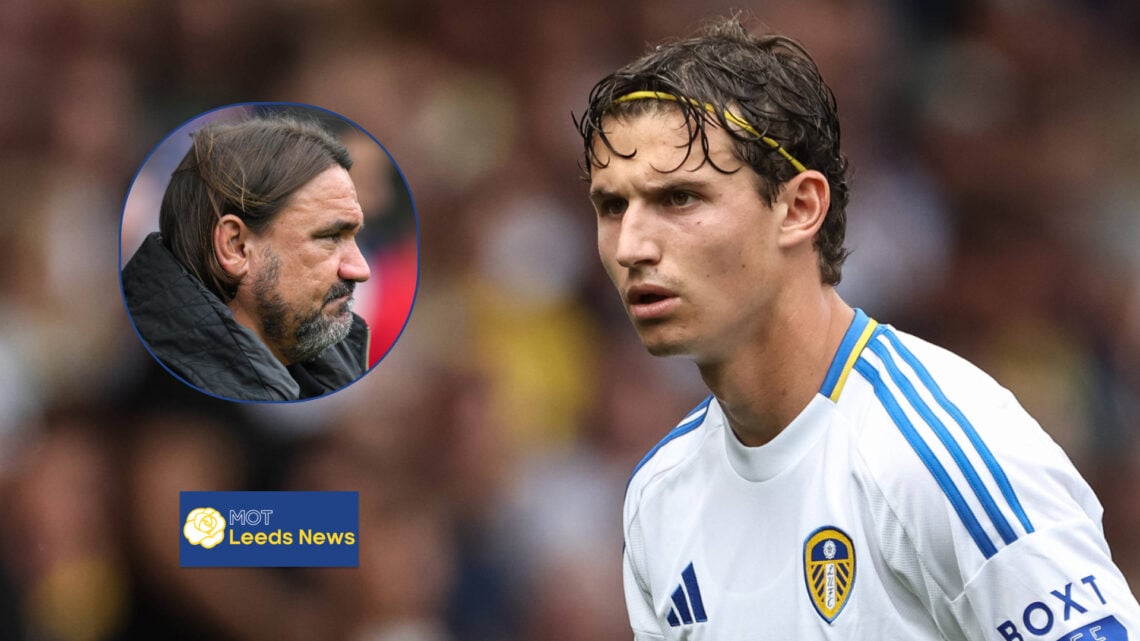 Daniel Farke and Brenden Aaronson at Leeds United.