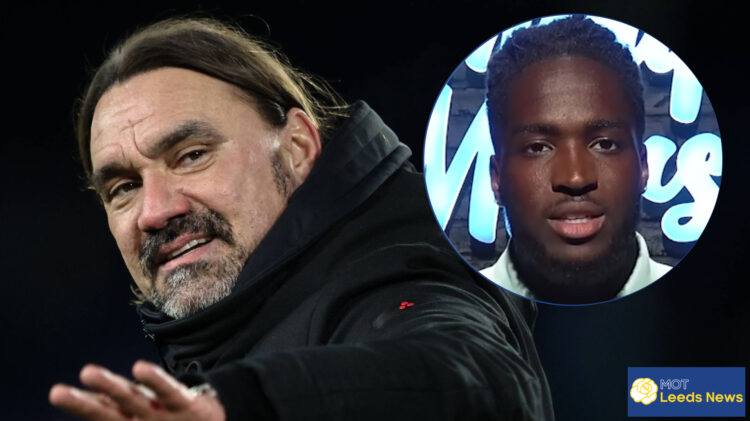 Leeds United manager Daniel Farke and Olympique Marseille forward Jonathan Rowe
