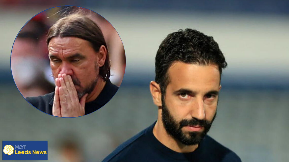 Leeds manager Daniel Farke and Man United boss Ruben Amorim