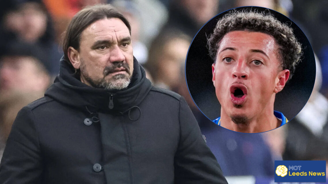 Leeds United manager Daniel Farke and Ethan Ampadu