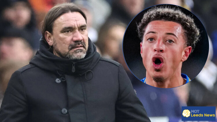 Leeds United manager Daniel Farke and Ethan Ampadu