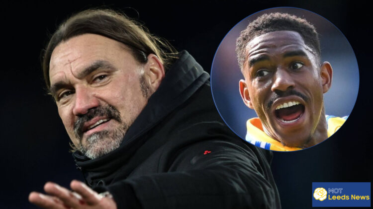 Leeds United manager Daniel Farke and Junior Firpo