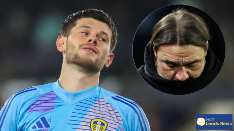 Leeds United goalkeeper Illan Meslier and Daniel Farke