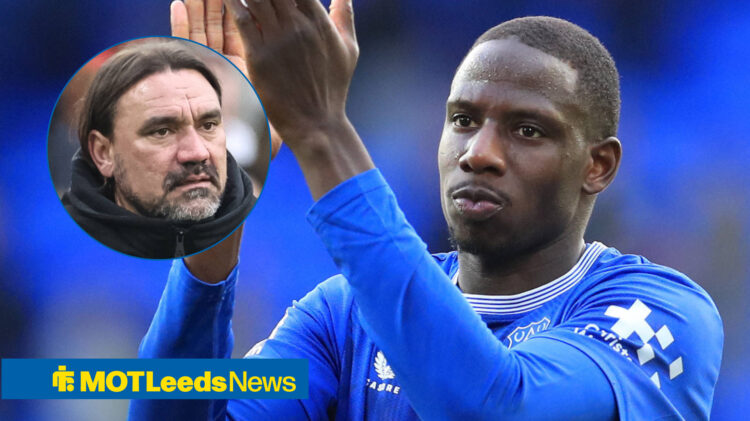 Leeds United manager Daniel Farke and Everton midfielder Abdoulaye Doucoure