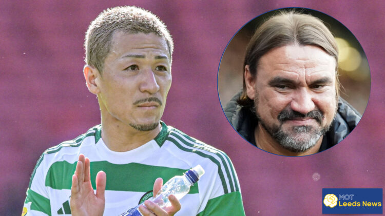 Leeds United manager Daniel Farke and Celtic forward Daizen Maeda