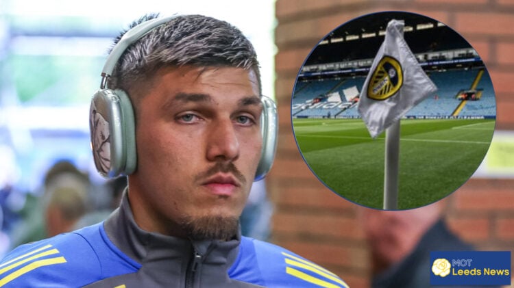 Leeds United striker Joel Piroe and Elland Road