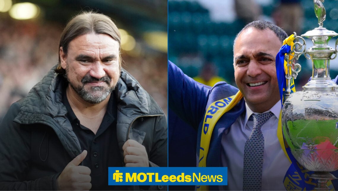 Daniel Farke and Paraag Marathe looking pleased