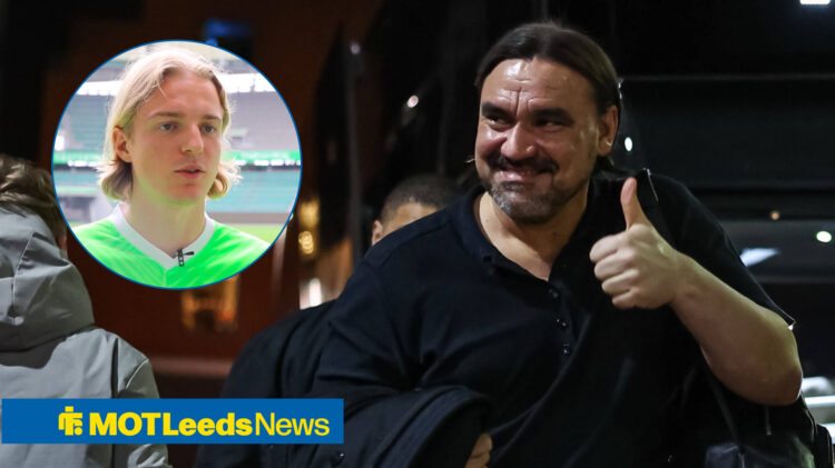 Leeds United boss Daniel Farke and new addition Sebastiaan Bornauw.