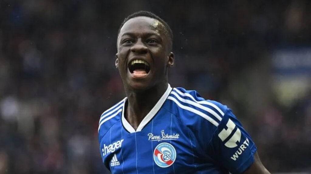 Leeds United target Habib Diarra in action for Strasbourg.