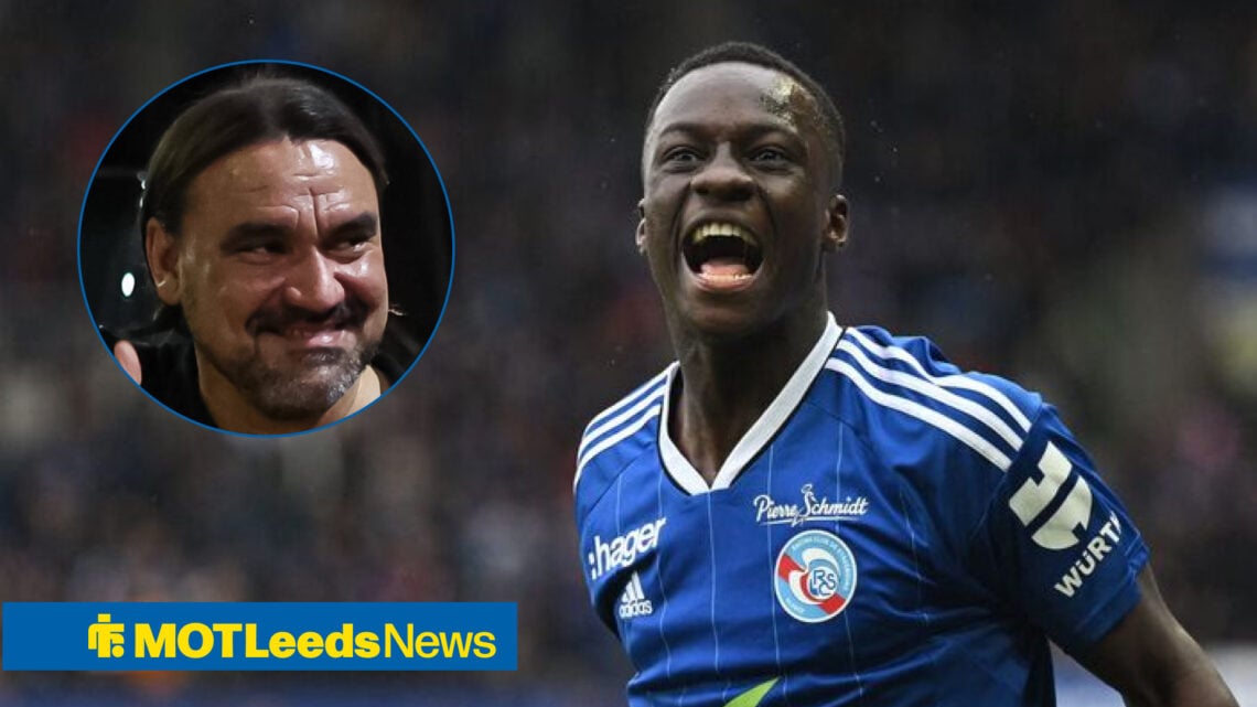 Leeds United manager Daniel Farke and Strasbourg midfielder Habib Diarra