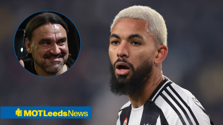 Leeds United manager Daniel Farke and Juventus midfielder Douglas Luiz