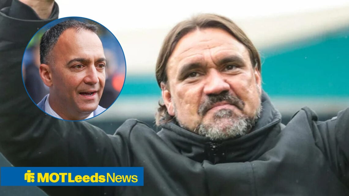 Leeds United manager Daniel Farke and Paraag Marathe in circular inset