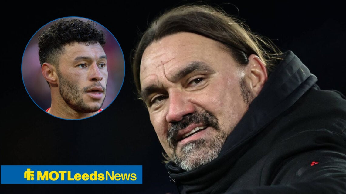Leeds United manager Daniel Farke and Alex Oxlade-Chamberlain in circular inset