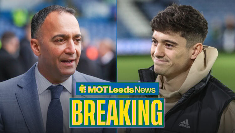 Paraag Marathe and Daniel Jame smiling at Leeds United.