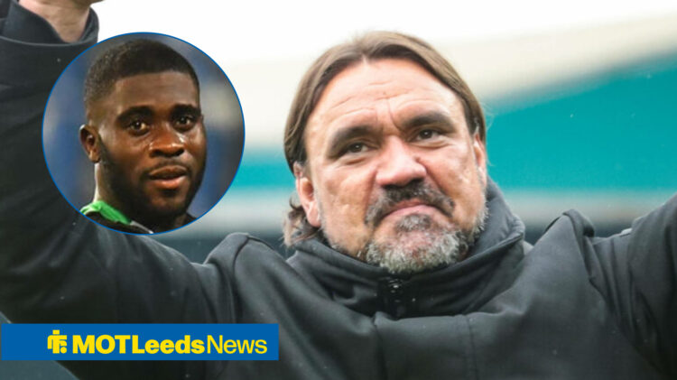 Leeds United manager Daniel Farke and Nice forward Jeremie Boga
