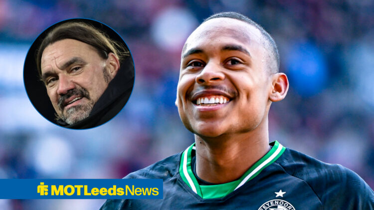 Leeds United manager Daniel Farke and Feyenoord winger Igor Paixao