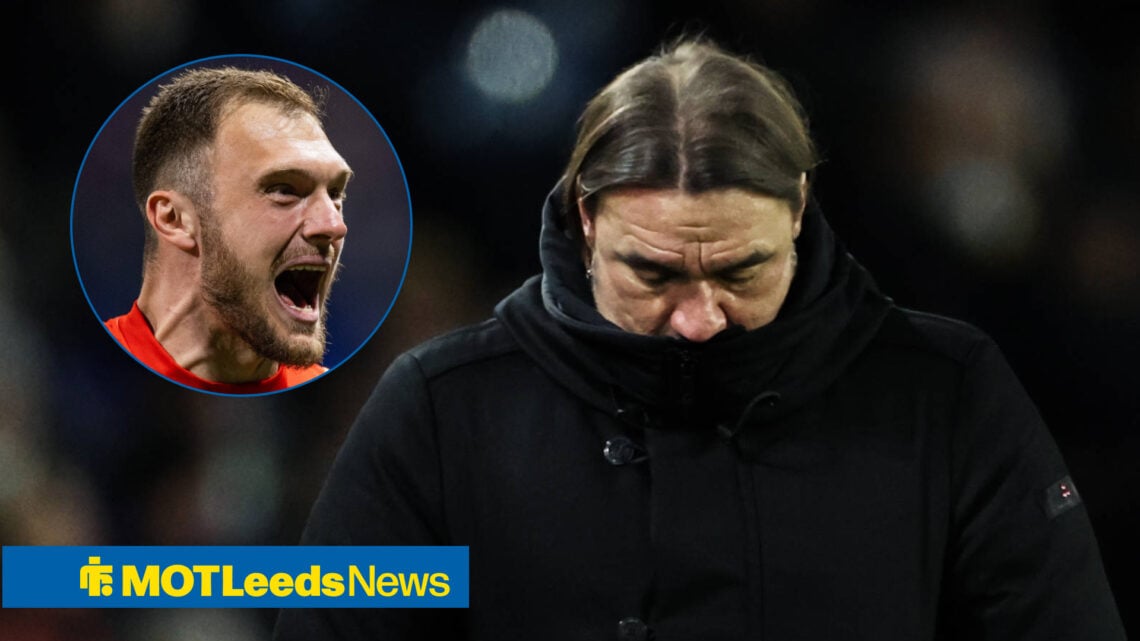 Leeds United manager Daniel Farke and Olympique Lyon goalkeeper Lucas Perri