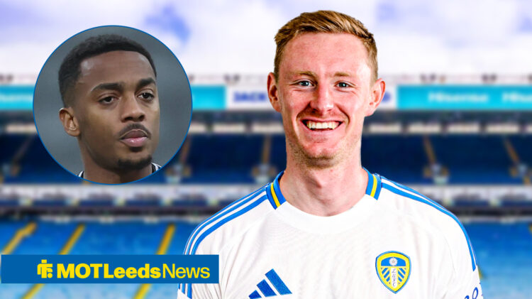 Sean Longstaff in Leeds United kit and Newcastle midfielder Joe Willock