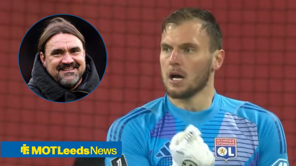 Lucas Perri and Leeds United boss Daniel Farke