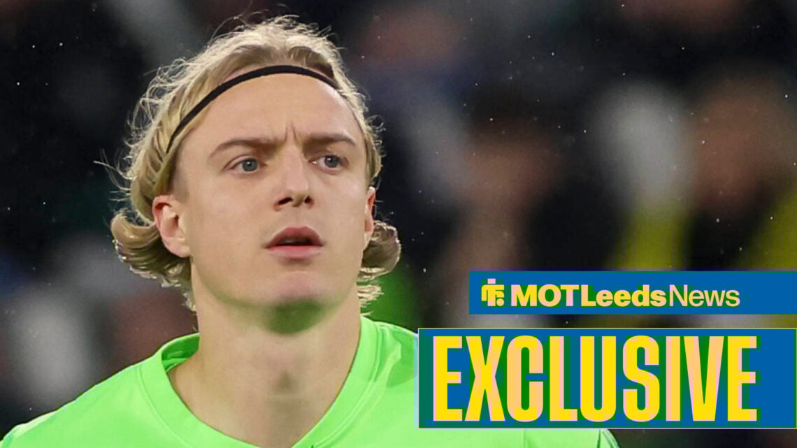 Leeds United defender Sebastiaan Bornauw looks on.