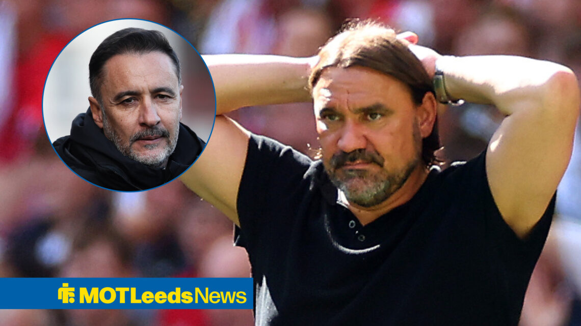 Daniel Farke with his hands on his head