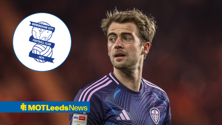 Patrick Bamford and Birmingham City badge