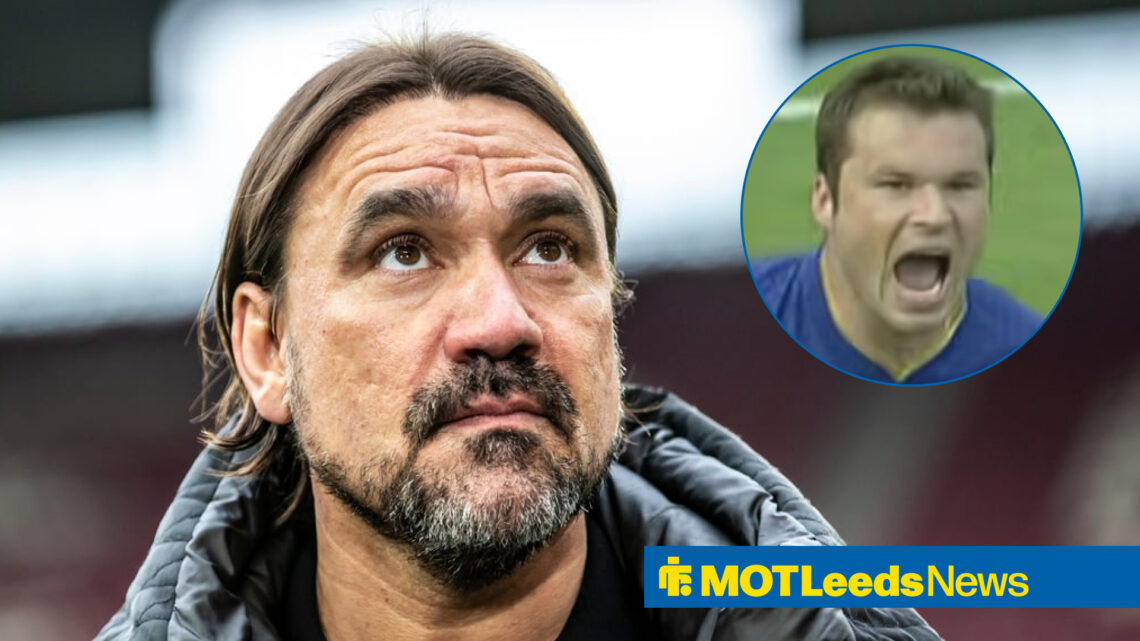 Daniel Farke looking Pensive with 2003 Mark Viduka in circular inset