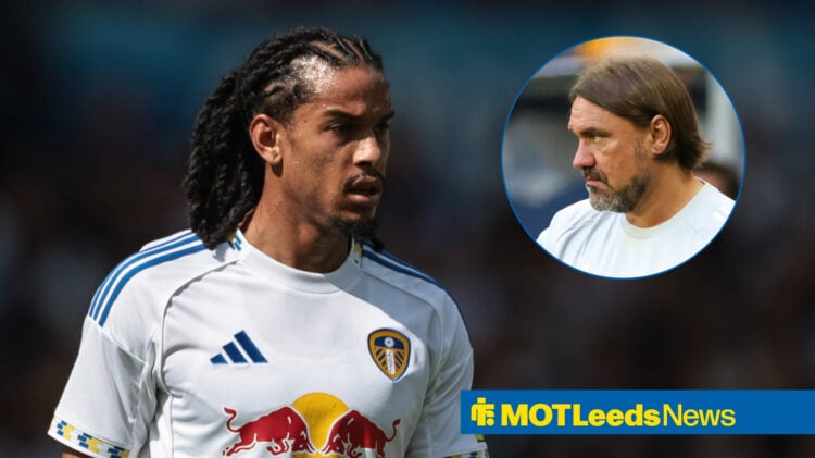 Isaac Schmidt and Daniel Farke in Leeds' pre-season