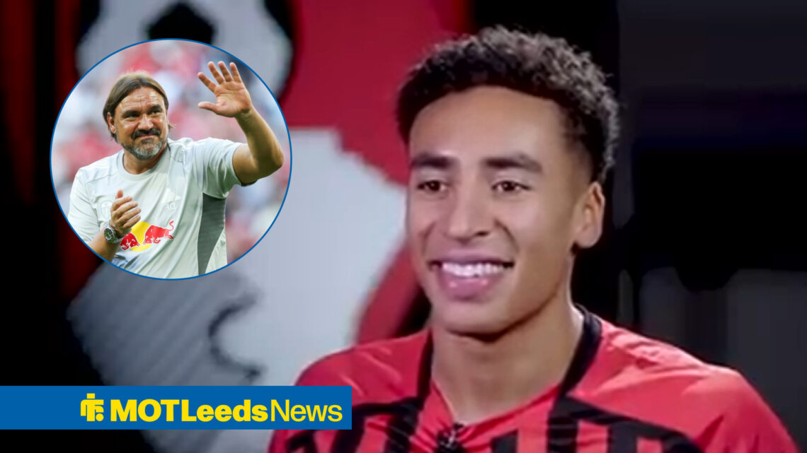 Daniel Farke waving at Leeds United target James Hill.