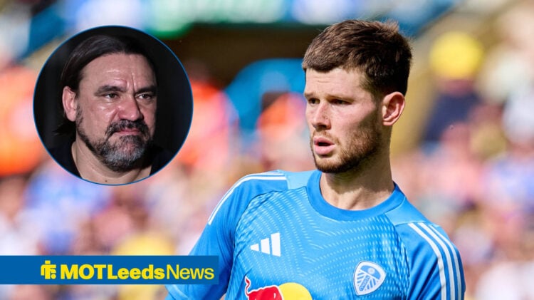 Leeds United goalkeeper Illan Meslier and Daniel Farke