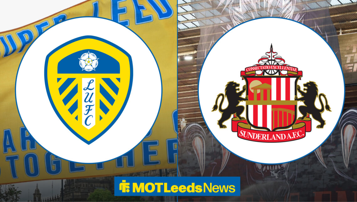Leeds and Sunderland badge with flags