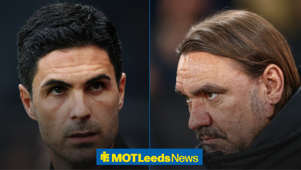 Arsenal manager Mikel Arteta and Leeds United manager Daniel Farke.