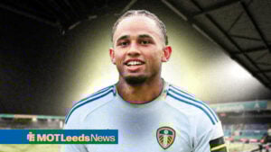 Noah Okafor in a Leeds kit