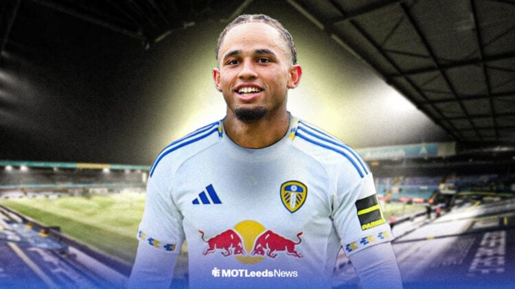 Noah Okafor in a Leeds United kit