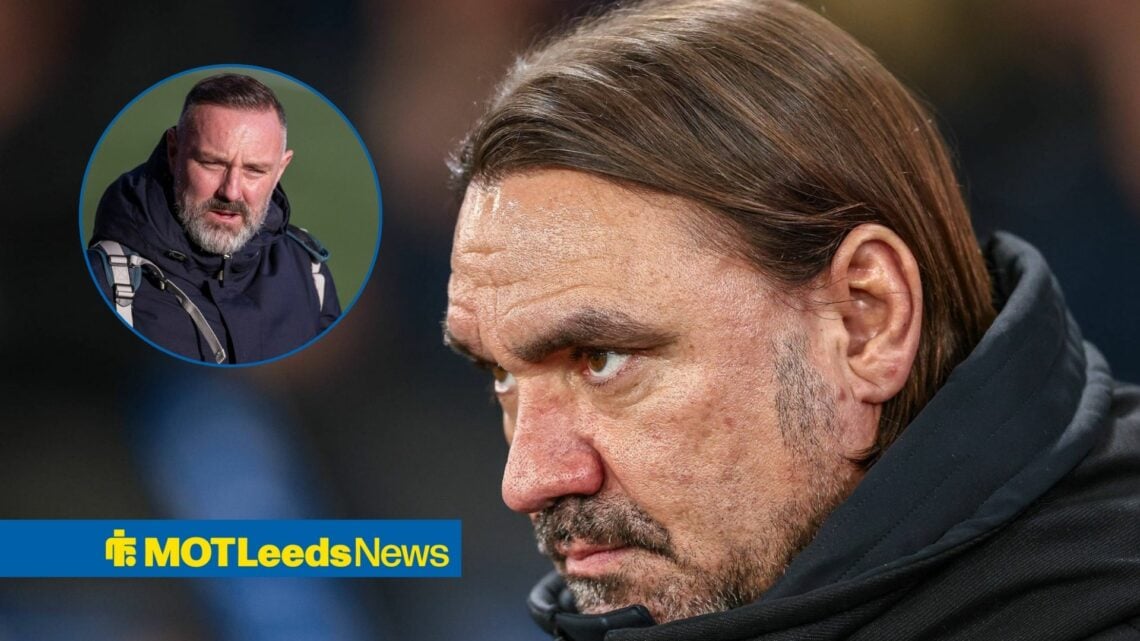 Daniel Farke looking stern with Ally McCoist in frame